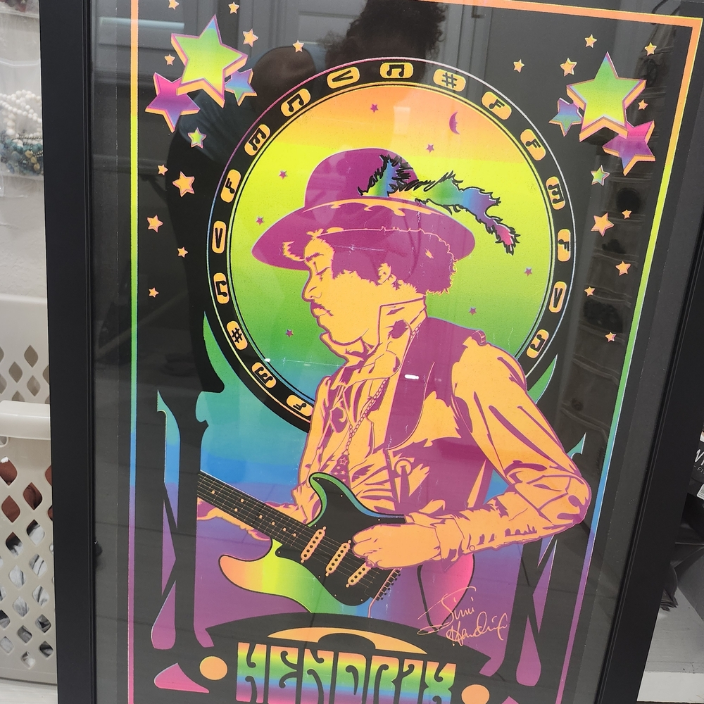 Hendrix Neon Art Print